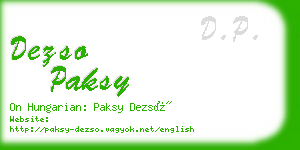 dezso paksy business card